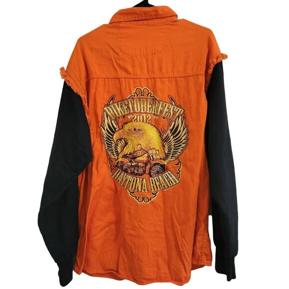 Biketoberfest 2012 Daytona Beach Shirt Mens Size XL Button Front Long Sleeve - Picture 1 of 5